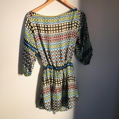 Vestido Frente Única Curto Saída de Praia Estampado Avizo P na internet