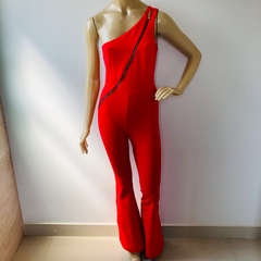 Macacão Longo Decotado Vermelho Triskal P
