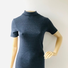 Vestido Midi Cinza Mescla Coladinho Kim Kardashian P Novo - comprar online