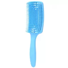 Escova de Cabelo Massageadoura Raquete Vazada Curva de Espiral Flexível Antifrizz Desembaraça Sem Quebrar Os Fios