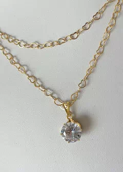 Colar Gargantilha Duplo Ponto de Luz Dourado Banhado a Ouro 18k - comprar online