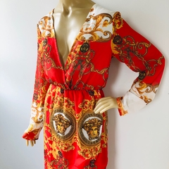 Vestido Estampado Indiano Decote Profundo 42 na internet