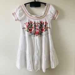 Blusa Bata Minivest Bordada Flores Forever 21 P - Brechó Bete Balanço