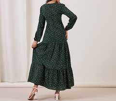 Vestido Feminino Longo Modesto Floral com Bainha - loja online