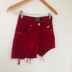 Imagem do Shorts Jeans Bordô Cintura Alta Hot Pants Ecolc 36