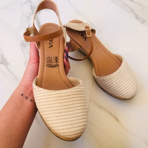 Sandália Espadrille Anabela Cortiça Vivaz 36