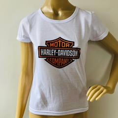 Camiseta Babylook em Poliéster Harley Davidson P - Brechó Bete Balanço