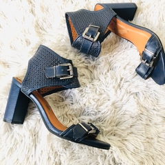 Sandália Feminina Salto Quadrado Azul Marinho Zatta 36 - comprar online