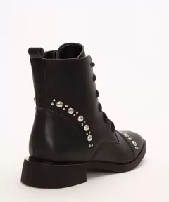 Bota Feminina Coturno Oneself Preta Tachas 37 - Brechó Bete Balanço