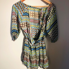 Vestido Frente Única Curto Saída de Praia Estampado Avizo P - loja online