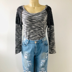 Blusa Manga Longa Cinza Mescla Jezzian M - loja online