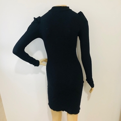 Vestido Manga Bufante Manga Longa Preto P - comprar online