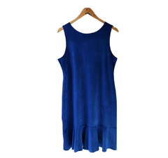 Vestido Midi Evasê de Suede Veludo Azul Riachuelo Novo GG - comprar online