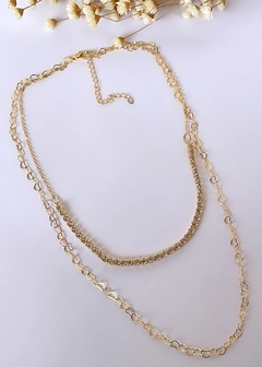 Colar Gargantilha Duplo Dourado Banhado a Ouro 18k