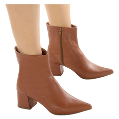 Bota Feminina Cano Curto Bico Fino Salto Grosso 38 - loja online