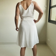 Vestido Midi Botões Off White Réveillon Noiva M