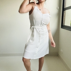 Vestido Midi Botões Off White Réveillon Noiva M - comprar online