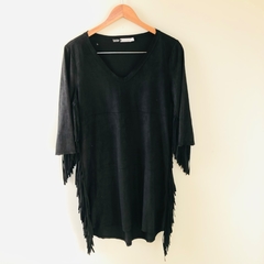 Vestido Franjas Preto em Suede Youcom Novo P - comprar online