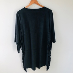 Vestido Franjas Preto em Suede Youcom Novo P na internet