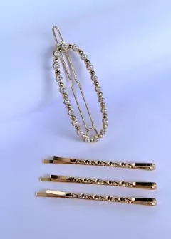 Conjunto de Presilhas Dourada Bijuteria