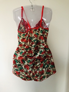Pijama Feminino Baby Doll Short Doll Liganete Estampada M - loja online