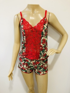 Pijama Feminino Baby Doll Short Doll Liganete Estampada M