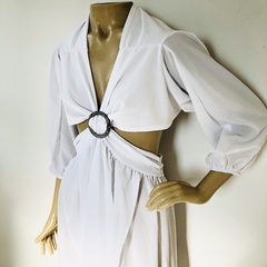 Vestido Longo Branco Festa Reveillon P - Brechó Bete Balanço