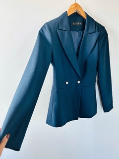 Blazer Alongado Azul Marinho Alfaiataria Ak Brand Riachuelo P - Brechó Bete Balanço