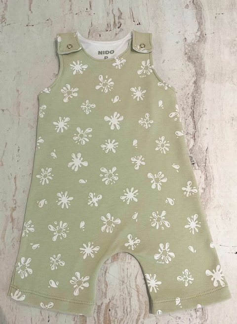 MACACÃO DE BEBÊ VERDE ABACATE ESTAMPA SPLASH 100% ALGODÃO– CONFORTO E ESTILO PARA OS PRIMEIROS PASSOS - comprar online