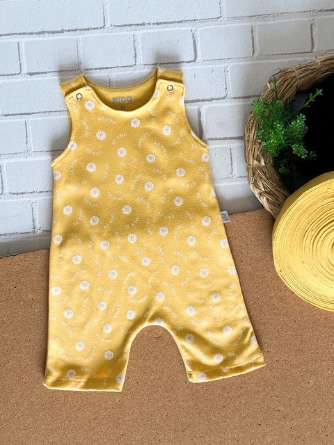 MACACÃO REGATA AMARELO BE KIND BRANCO