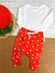 CONJUNTO DE BEBÊ COM BODY MANGA LONGA + CALÇA SARUEL ESTAMPA BE KIND LARANJA