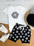 CONJUNTO DE BEBÊ COM BODY MANGA CURTA + SHORTS SARUEL ESTAMPA NINHOS PRETO - comprar online