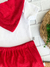 CONJUNTO DE BEBÊ BODY MANGA CURTA + SHORTS SARUEL VERMELHO + BABADOR na internet