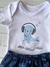 Imagem do CONJUNTO DE BEBÊ BODY MANGA CURTA FOCA BRANCO E AZUL MARINHO