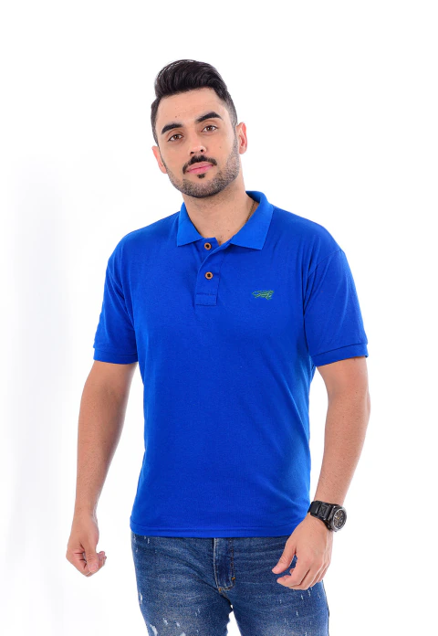 Camisa Polo Piquet Masculina Iguanidae Azul Royal