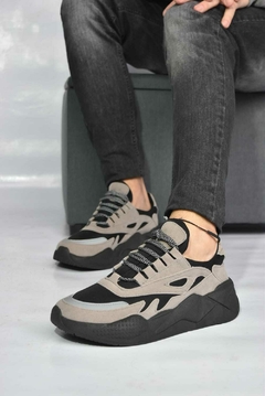 Luxor Negro gamuza gris claro base negra - comprar online