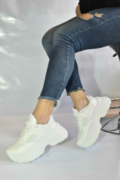 GINA blanco satinado detalle glitter blanco - improntacalzados