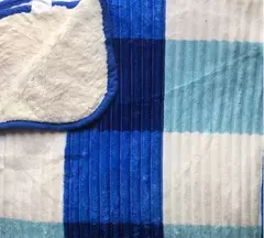 Manta Plush Con Corderito 2 Plazas Y Media.