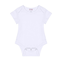 Body Manga Corta Liso Unisex Blanco