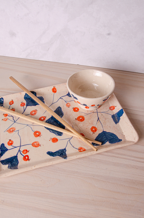 Set de Sushi Botánico – Bandeja con Cuenco y Palillos de Bambú - comprar online