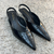 SCARPIN SLINGBACK PRETO CROCO - comprar online