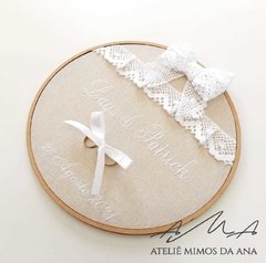 Porta Alianças Bastidor com Renda - Ateliê Mimos da Ana