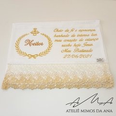 Toalha de Mão Bordada Heitor (C/ Renda Guipir) - comprar online