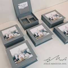 Caixa Letícia & Augusto - 15 x 15 x 5 - Cinza Milano - comprar online
