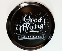 Prato Raso Preto Good Morning em Cerâmica Fosca - comprar online