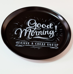 Prato Raso Preto Good Morning em Cerâmica Fosca - Mais Vida e Decor
