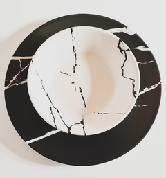 Bowl Branco Marmorizado em Cerâmica Fosca - Mais Vida e Decor