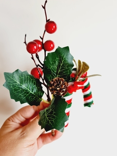 Enfeite Galho Decorativo de Natal Pick Candy Flower na internet