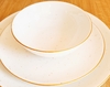 Bowl Off White Com Brilhos e Borda Dourada Shine