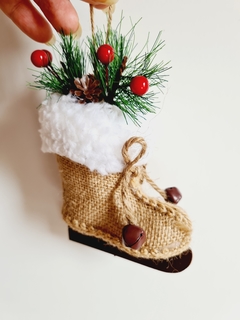 Enfeite Decorativo Árvore de Natal Botinha Papai Noel